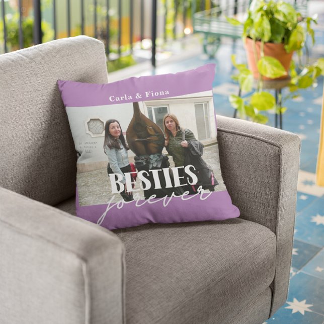 Photo Besties Best Friends Gift Dekorativ kudde (Skapare uppladdad)