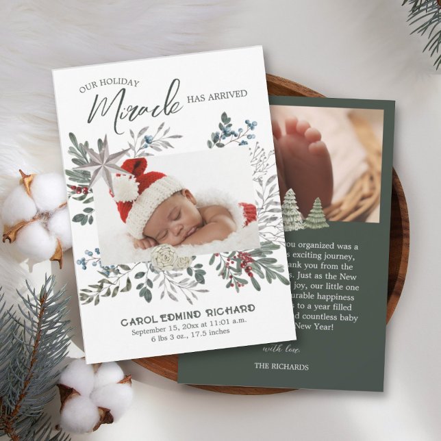 Photo Birth Announcement jul Baby Shower Meddelande (Skapare uppladdad)
