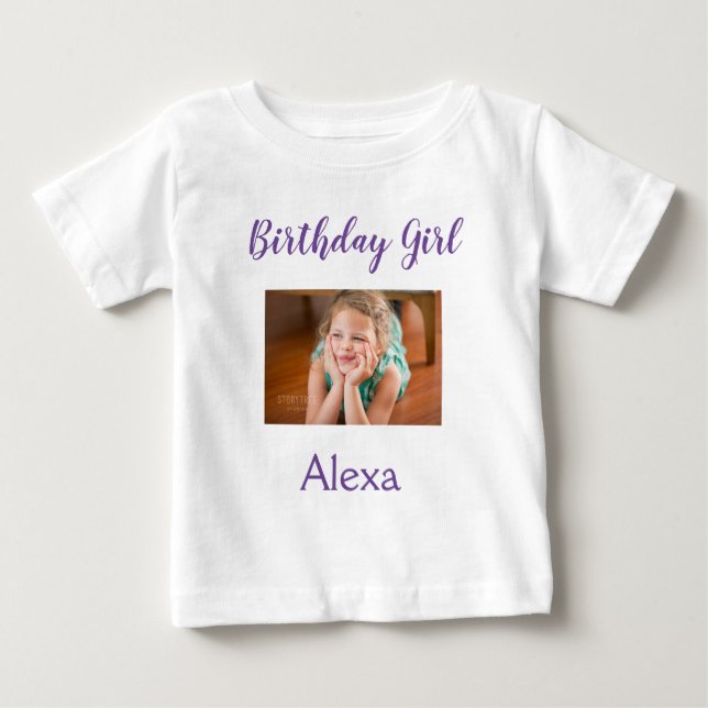 Photo Birthday Girl T Shirt (Framsida)