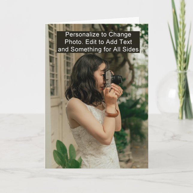 Photo Birthday Gratulerarare Bröllop Group Hälsnin Anteckningskort (Framsida)