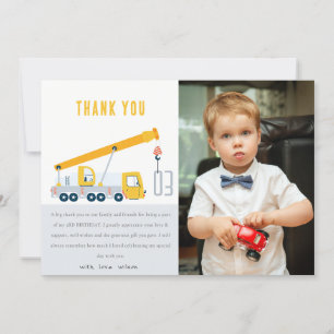 Photo Birthday i Crane Lastbil Construction Fordon Tack Kort