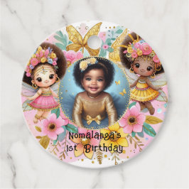 Photo Birthday Little Black Fairy African Rosa Gåvor Etiketter