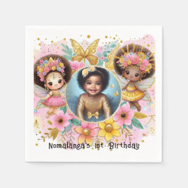 Photo Birthday Little Black Fairy African Rosa Pappersservett