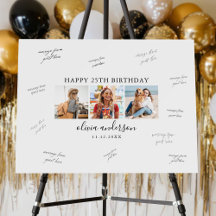 Photo Birthday Party Guest Signature