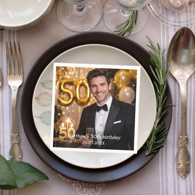 Photo birthday party luncheon pappersservett (Skapare uppladdad)