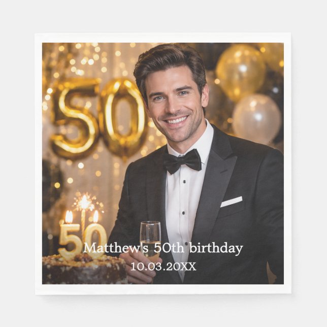 Photo birthday party luncheon pappersservett (Framsidan)