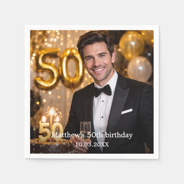 Photo birthday party pappersservett (Framsidan)