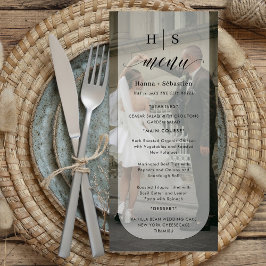 photo Black and White Wedding Menu Meny