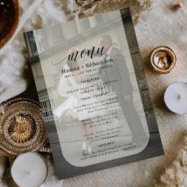 photo Black and White Wedding Menu Meny