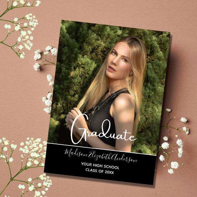 Photo Black White Forme High School Studenten Inbjudningar (Skapare uppladdad)