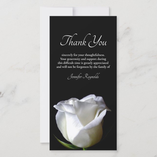 Photo Black & White Sympathy Funeral Tack (Framsida)