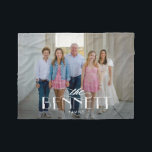 Photo Blanket för Family Namn Personlig Fleecefilt<br><div class="desc">Designad av Berry Berry Sweet,  Modern Stationery och Personlig Gifts. Besök vår webbplats på www.berryberrysweet.com för att se vår fullt product linjer.</div>