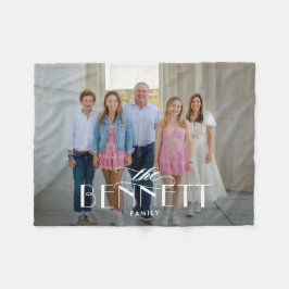 Photo Blanket för Family Namn Personlig Fleecefilt