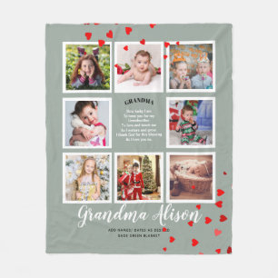 Photo Blanket Grandma Dikt Grandpa Family Träd Fleecefilt