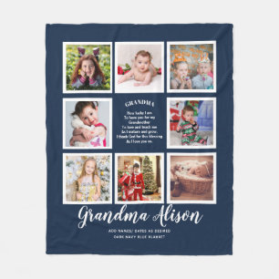 Photo Blanket Grandma Dikt Grandpa Family Träd Fleecefilt