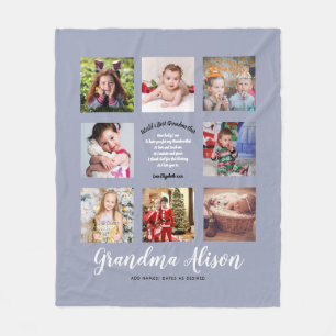 Photo Blanket Grandma Dikt Grandpa Family Träd Fleecefilt