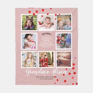 Photo Blanket Grandma Dikt Grandpa Family Träd Fleecefilt
