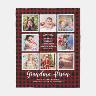 Photo Blanket Grandma Dikt Grandpa Family Träd Fleecefilt