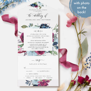 Photo Blommigt Berry Blue Burgundy Bröllop Tear OS