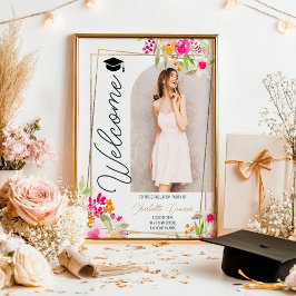 Photo Blommigt Boho blommigt guld-skript studenten Poster