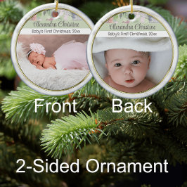 Photo Blommigt Dubbla Side 2 Bild Baby 1 Julgransprydnad Keramik