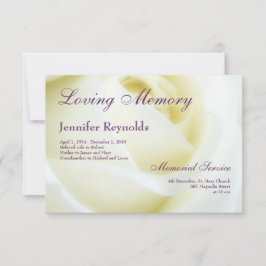 Photo Blommigt Vit ros Funeral eller Memorial Meddelande