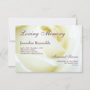 Photo Blommigt Vit ros Funeral eller Memorial Meddelande