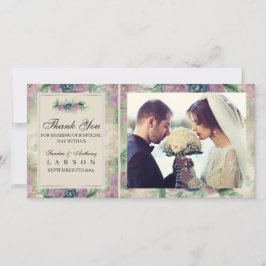 Photo Blommigt Watercolor Ro Bröllop Tack