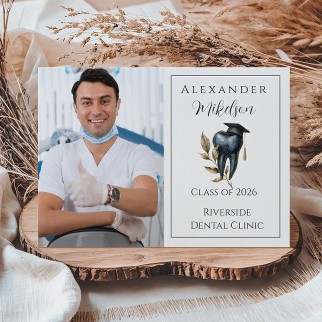 Photo Blue Laurel Tooth Graduation Party Meddelande (Skapare uppladdad)