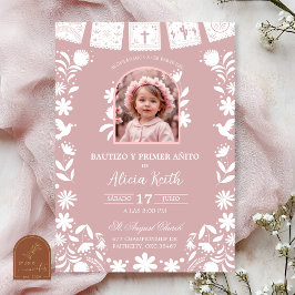 Photo Blush Pink Cielito Lindo Baptism Inbjudningar