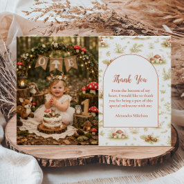 Photo Blush Woodland Wild One Birthday Tack Kort