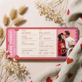 Photo Boarding Pass To Love Plane Ticket Valentine Julkort