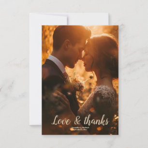 Photo Boho Fall Wildblomma Bröllop Tack Kort