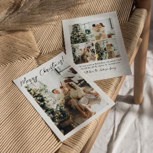 Photo Boho Minimalist Modern Family Chic jul Julkort