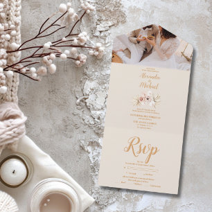 Photo Boho Pampass Grass Blommigt Bröllop Spara