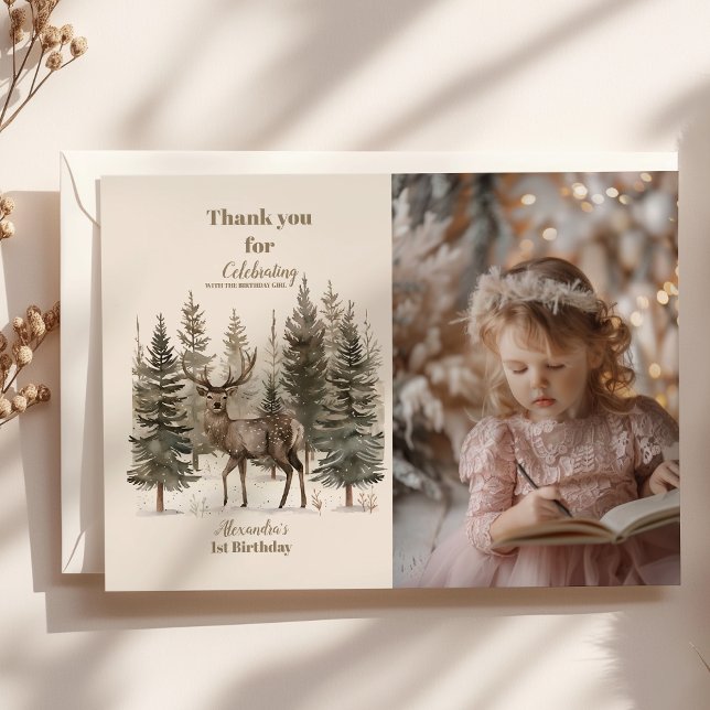 Photo Boho Winter Onederland Birthday Tack Kort (Skapare uppladdad)