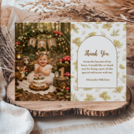 Photo Boho Woodland Wild One Birthday Tack Kort