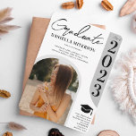 Photo bold 2023 arch white graduation inbjudningar<br><div class="desc">Cheers to the class of 2023!  Get your groove on with our retro-inspired graduation invitations! Featuring a bold arch design and white ,  gray  tones,  ,  these invites are perfect for any boho-chic graduations,  Featuring 2 photos.</div>