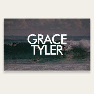 Photo Bold Modern QR Code White Business Card Visitkort