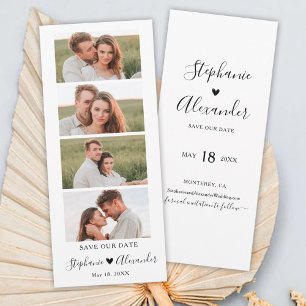 Photo Booth Bookmark Bröllop spara datum Datumet