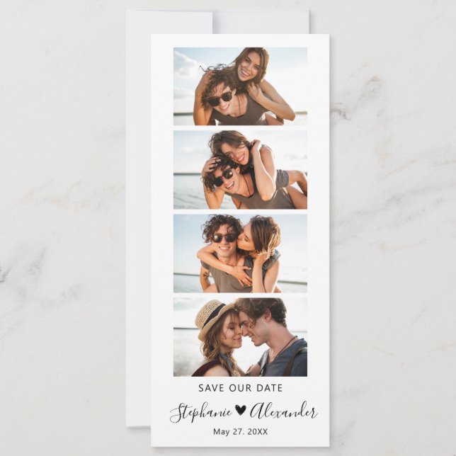 Photo Booth Bookmark-skript Bröllop spara datum Datumet (Framsida)