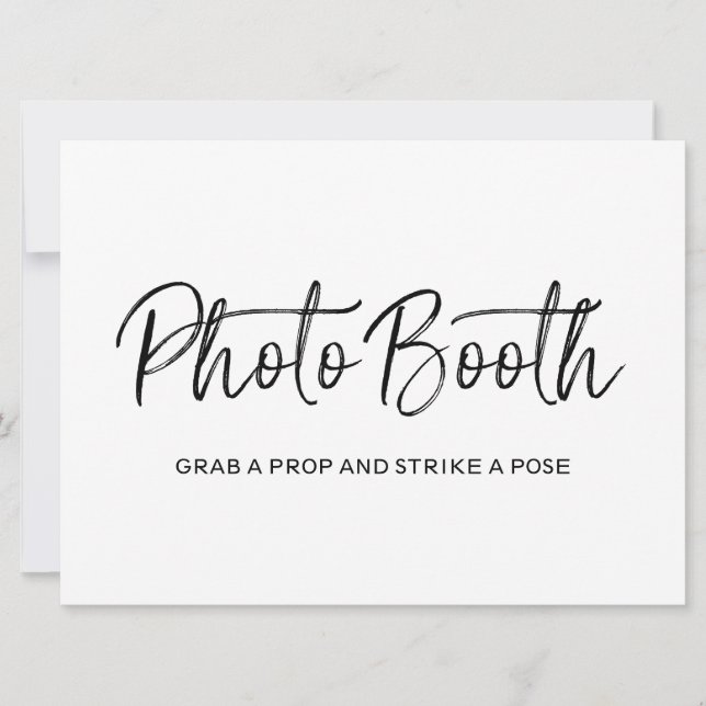 "Photo booth" Bröllopsskylt | Stilfull textning Inbjudningar (Framsida)