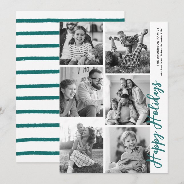 Photo Booth-kort - Evergreen Julkort (Fram/baksida)