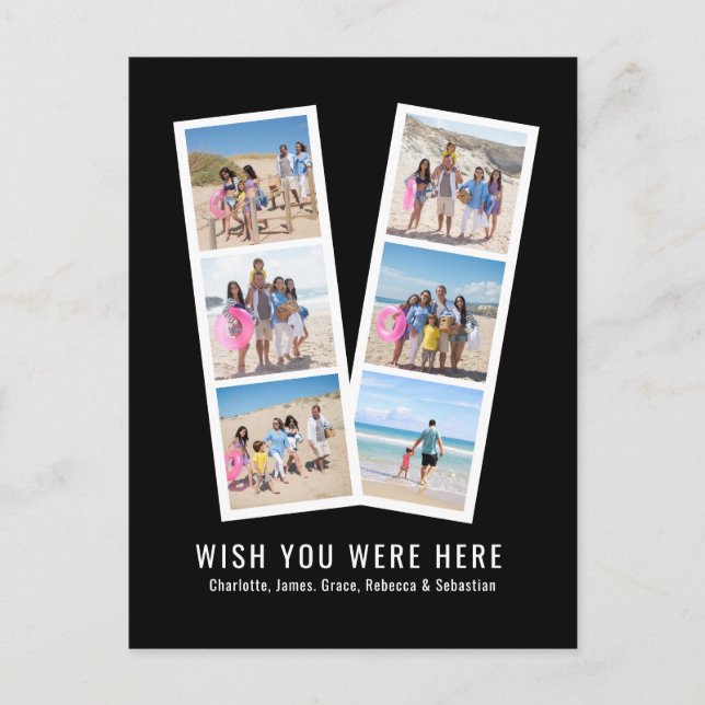 Photo Booth Personlig 6 Bilder och Text Vykort (Framsida)