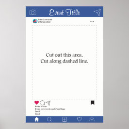 Photo Booth Prop Ram Poster blått