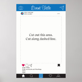 Photo Booth Prop Ram Poster Blue Black