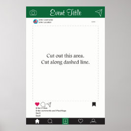 Photo Booth Prop Ram Poster Grönt Black