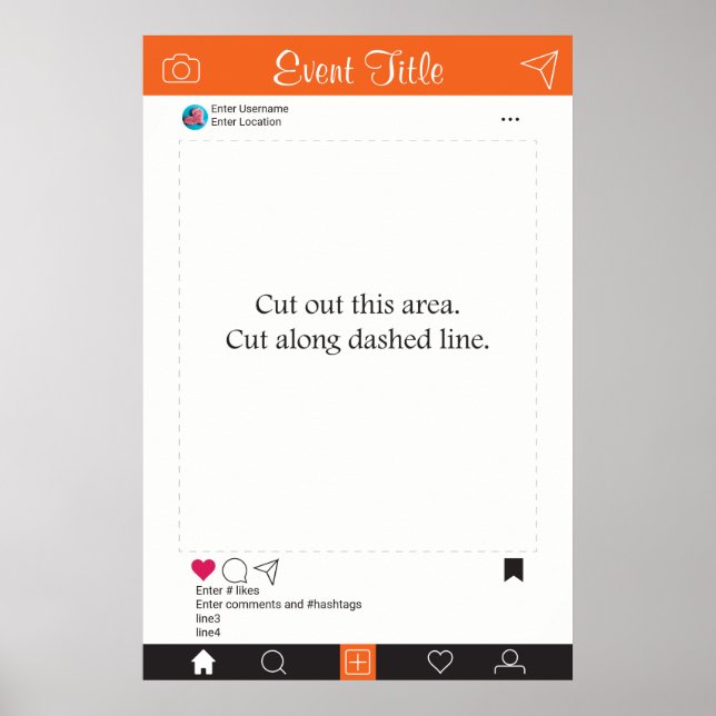 Photo Booth Prop Ram Poster Orang och Black (Framsidan)