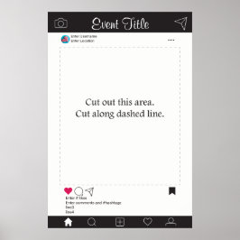 Photo Booth Prop Ram Poster svart och vitt