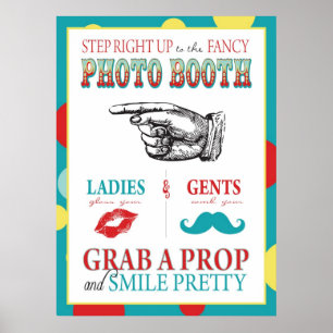 Photo Booth Sign Carnival Circus Birthday L Poster